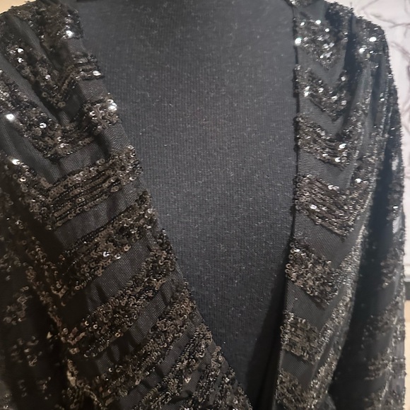 NEW Black Sequin Long Sleeve Dress - Picture 7 of 9
